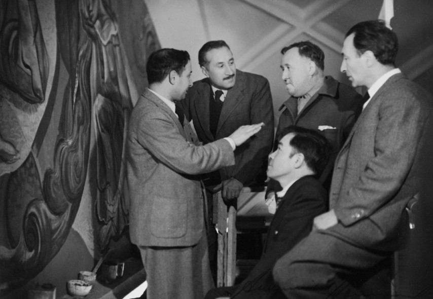 Berni, Castagnino, Enea Spilimbergo, Urruchúa e Colmeiro en Bos Aires, 1946