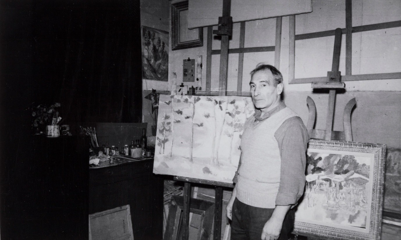 O pintor no seu estudio