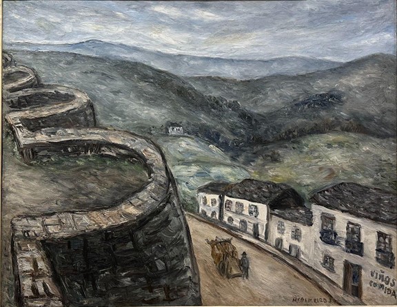 Vista de Lugo coa Muralla, óleo